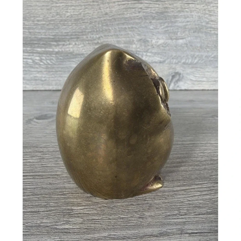 Small Vintage Brass Owl Figurine Paperweight 2.5
